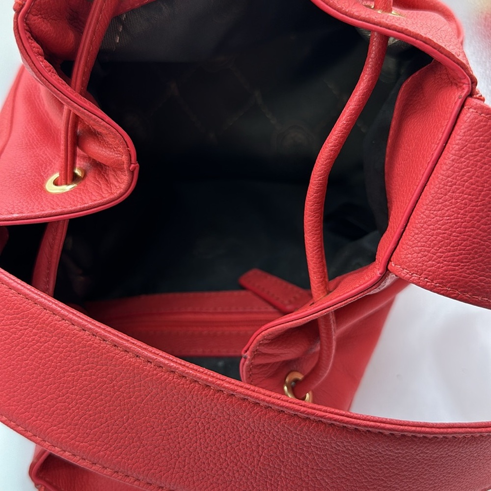 Vince Camuto gorgeous red-orange leather bucket bag - Picture 6 of 7